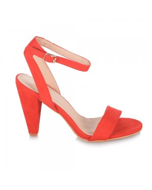 HEELED SANDALS, CODE: 3005-RED