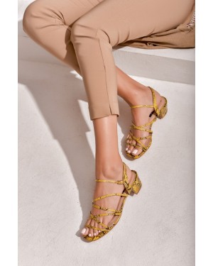 HEELED SANDALS, CODE: A357-YELLOW