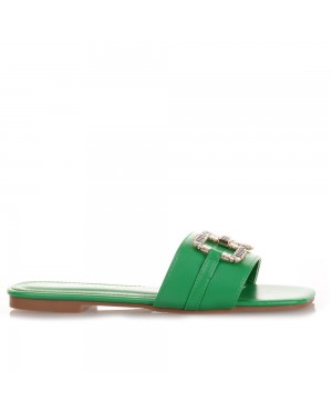 Women's green sandals Famous